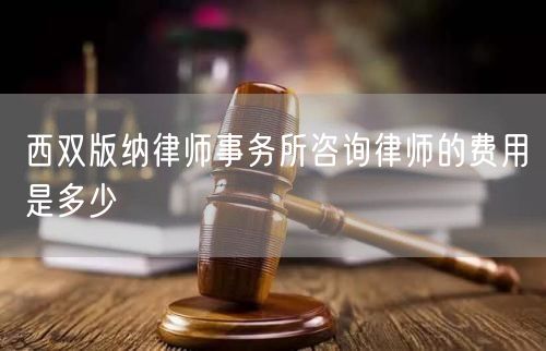 西雙版納律師事務(wù)所咨詢律師的費(fèi)用是多少
