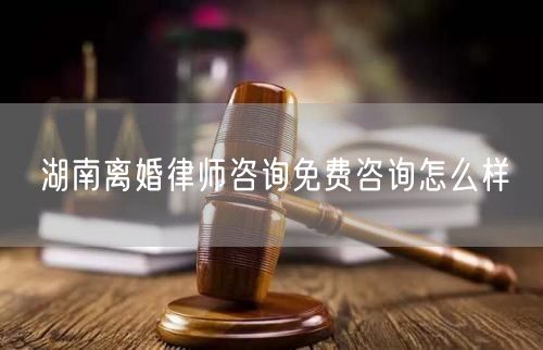 湖南離婚律師咨詢免費咨詢怎么樣