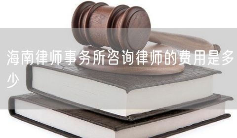 海南律師事務(wù)所咨詢律師的費(fèi)用是多少
